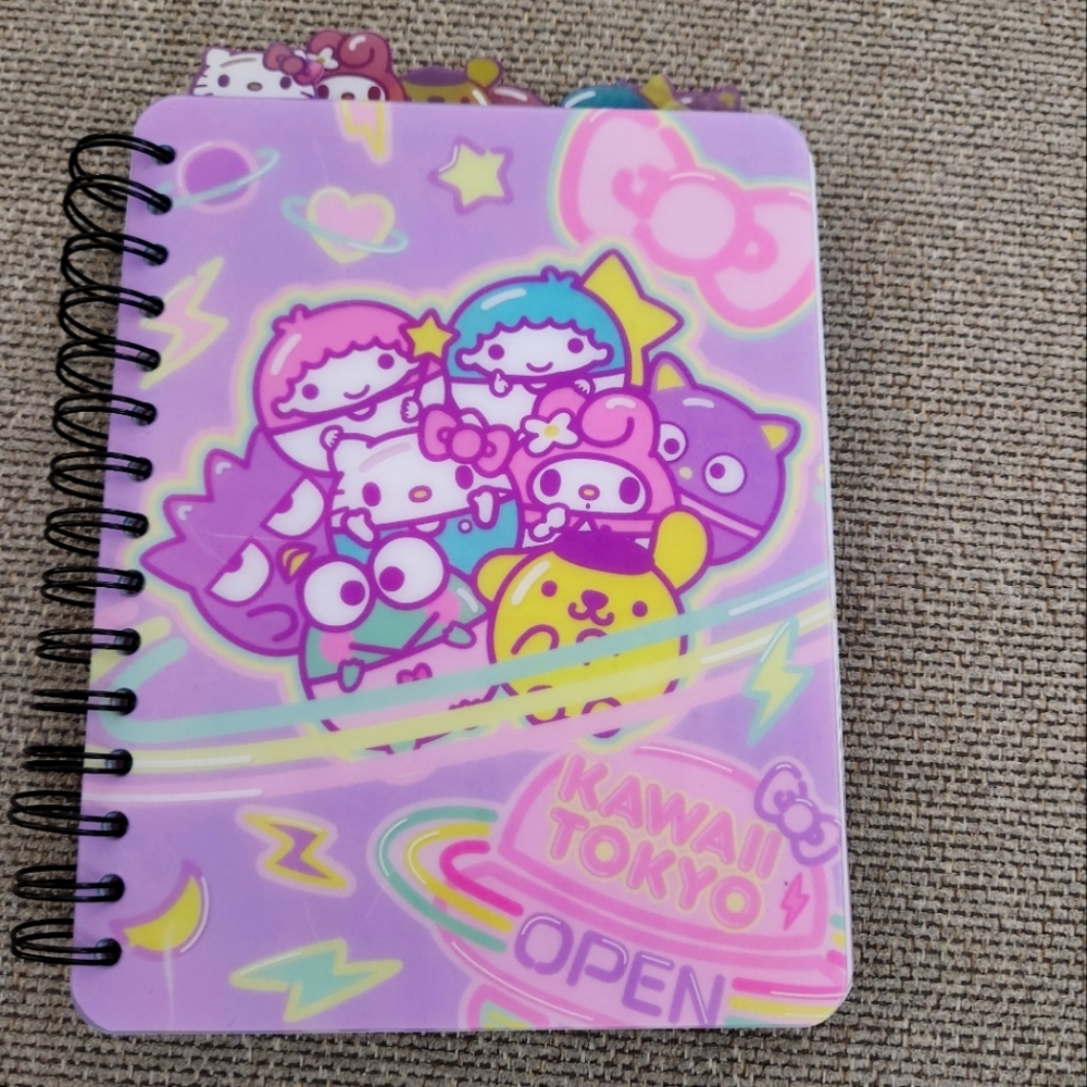 Sanrio Purple Spiral Notebook with Cute Characters
